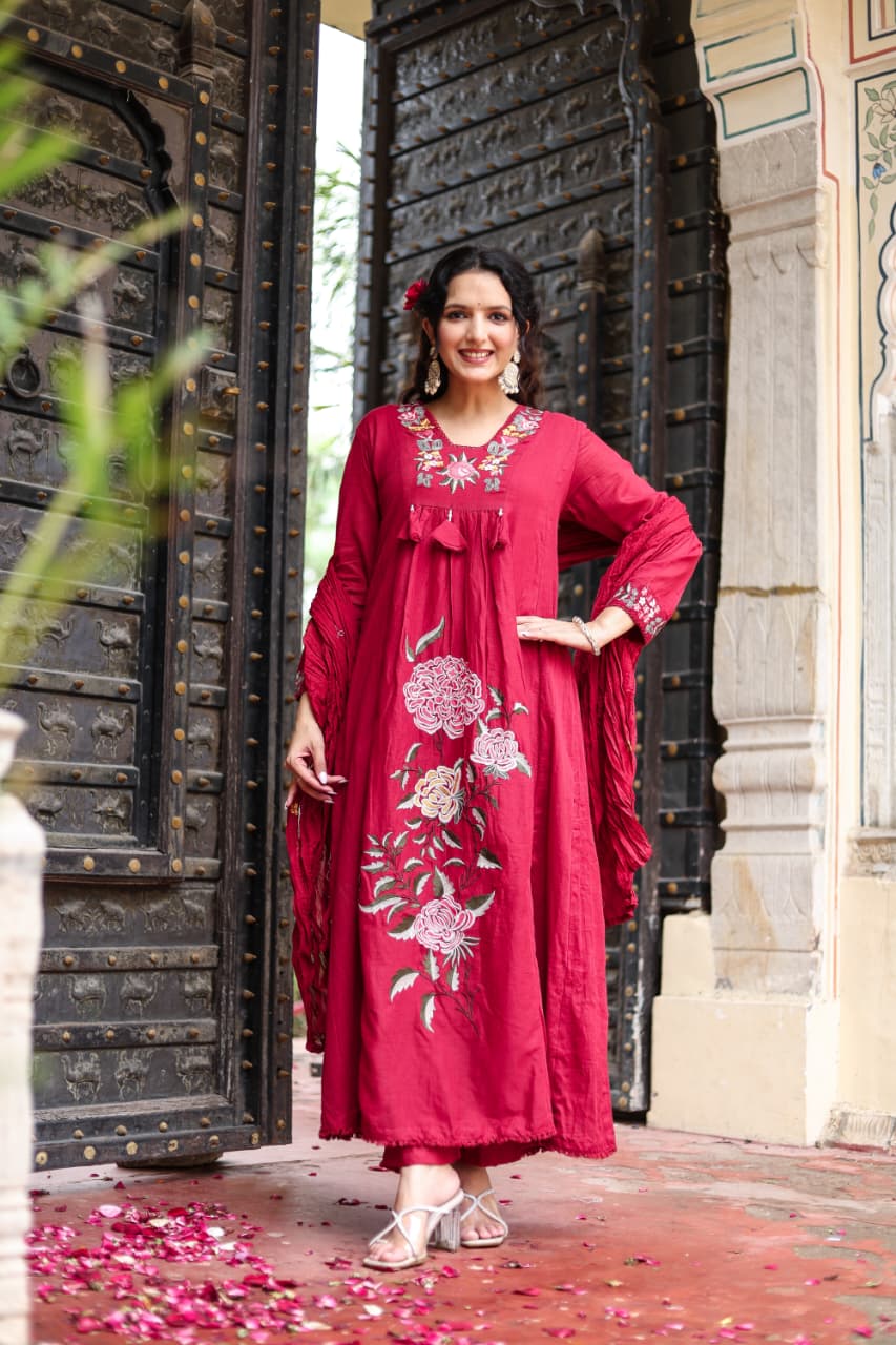 Mul cotton fabric anarkali dress