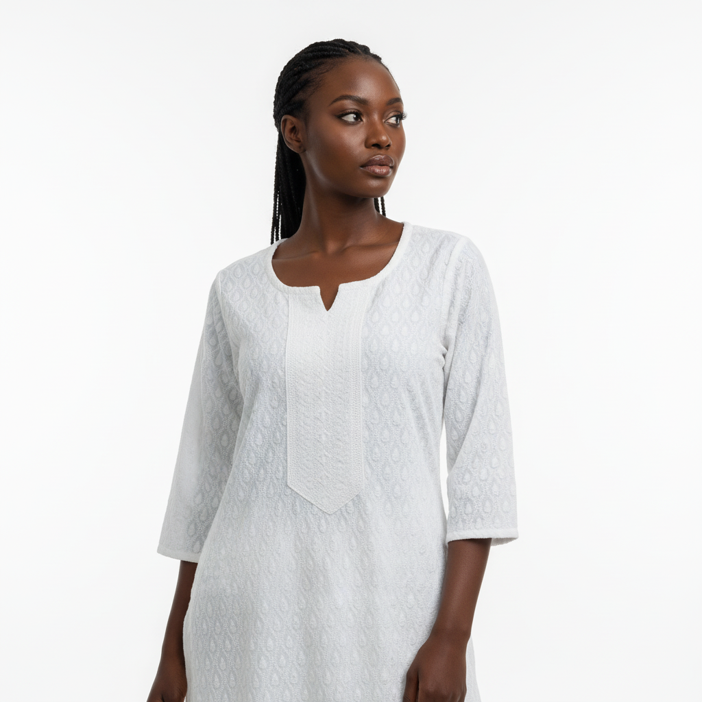 White Chikankari Kurti