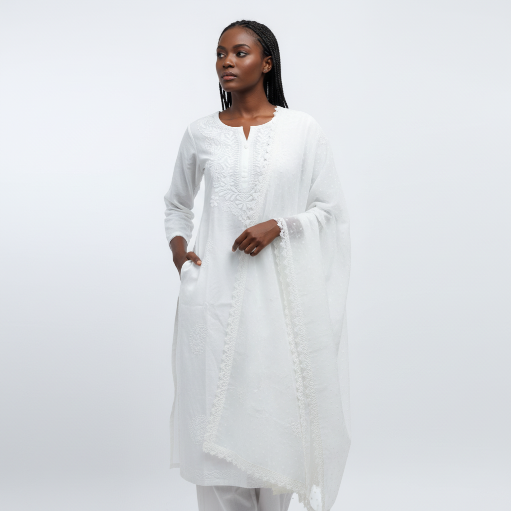 white gaji set