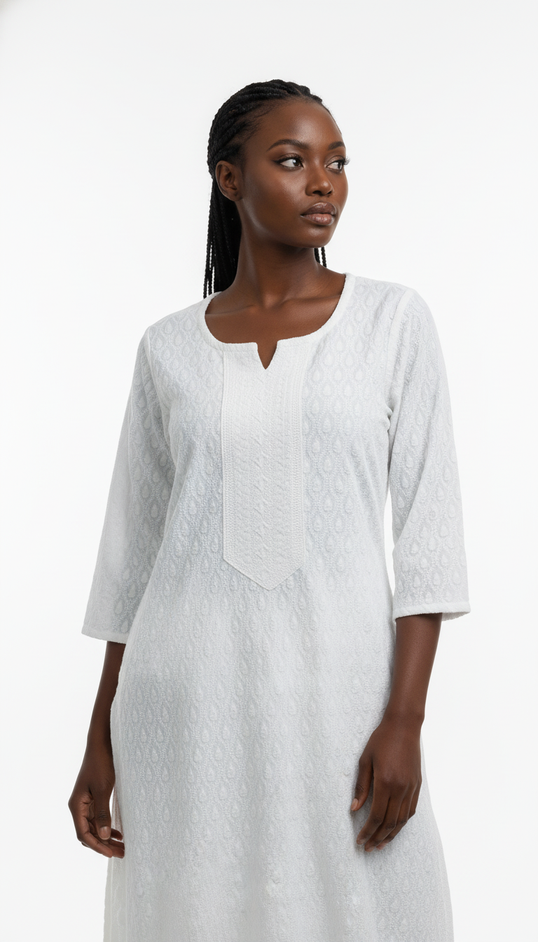 White Chikankari Kurti