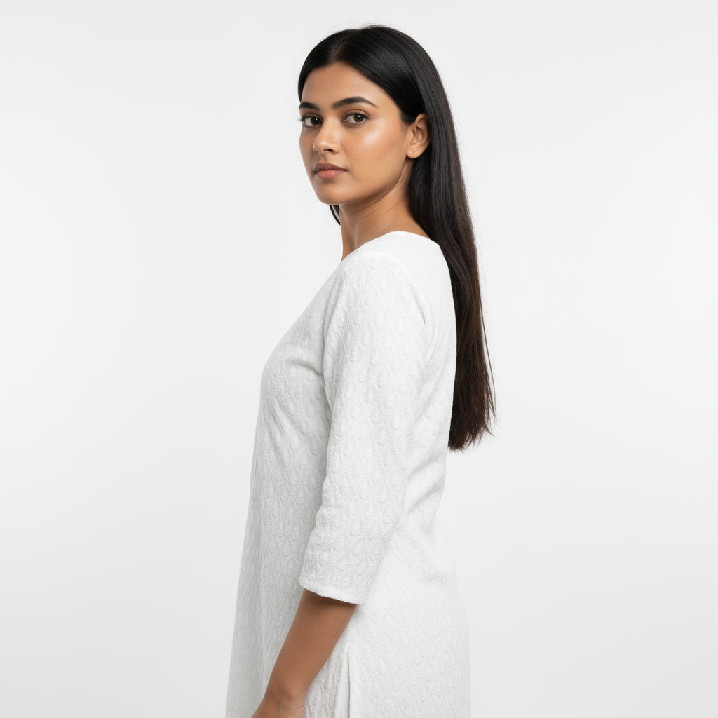 White Chikankari Kurti