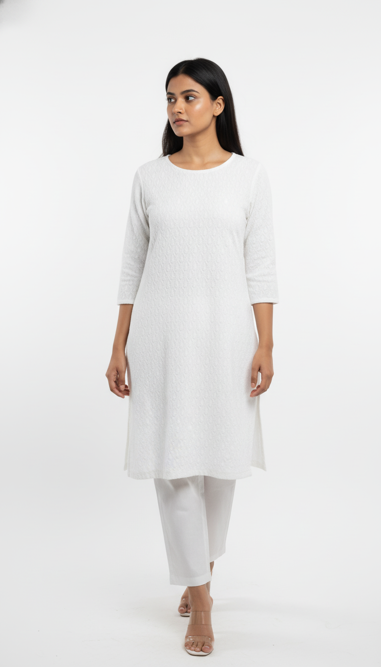 White Chikankari Kurti
