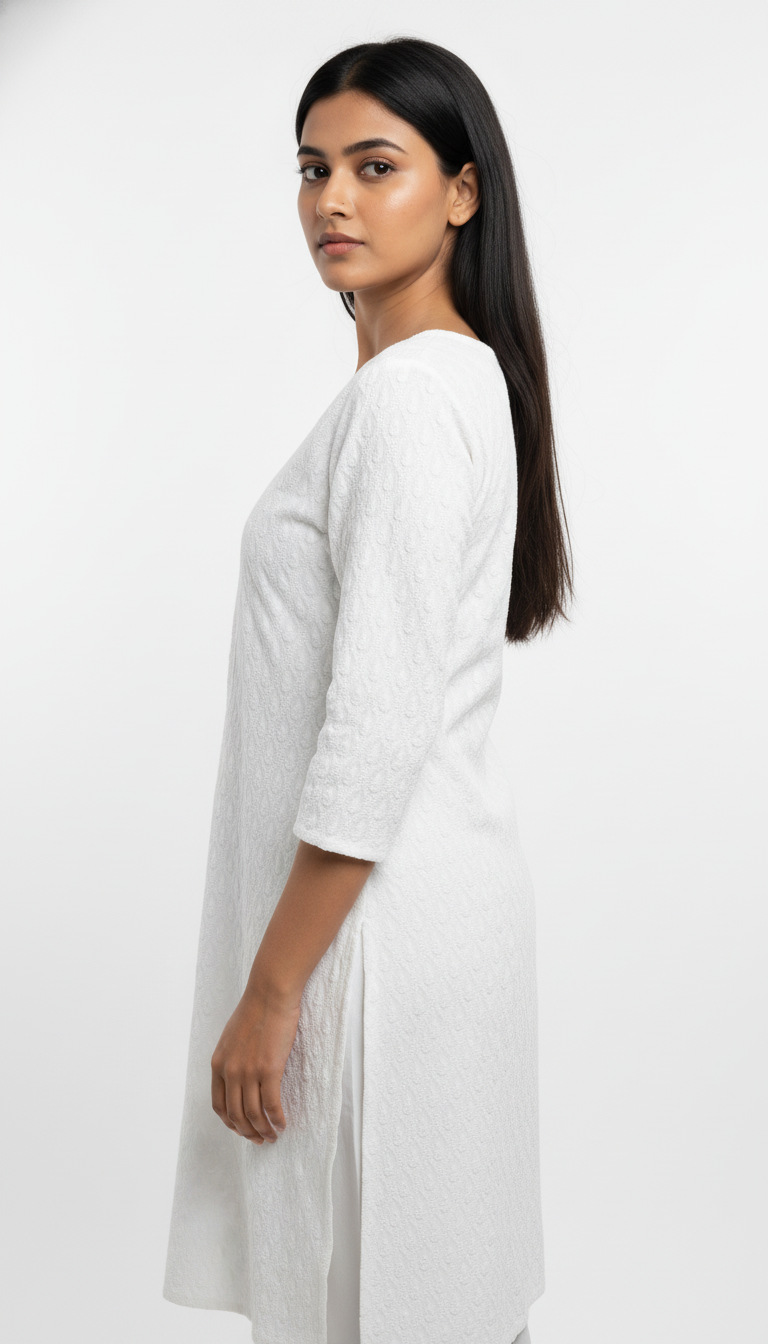 White Chikankari Kurti